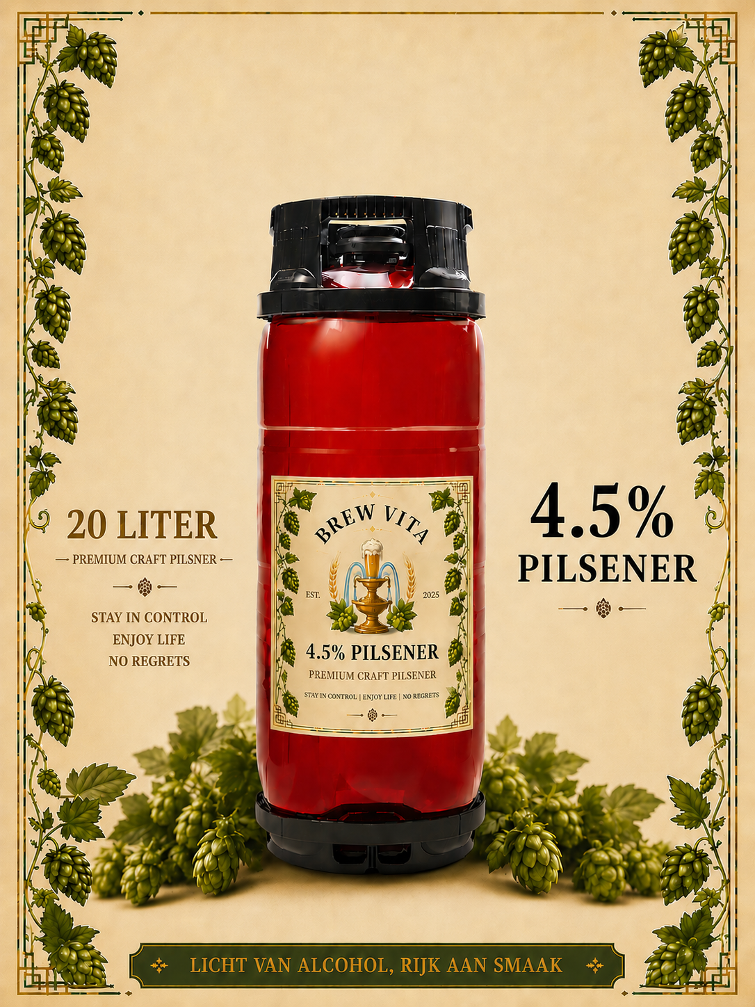 Brew Vita 4.6% Craft Beer 20 Liter Fust